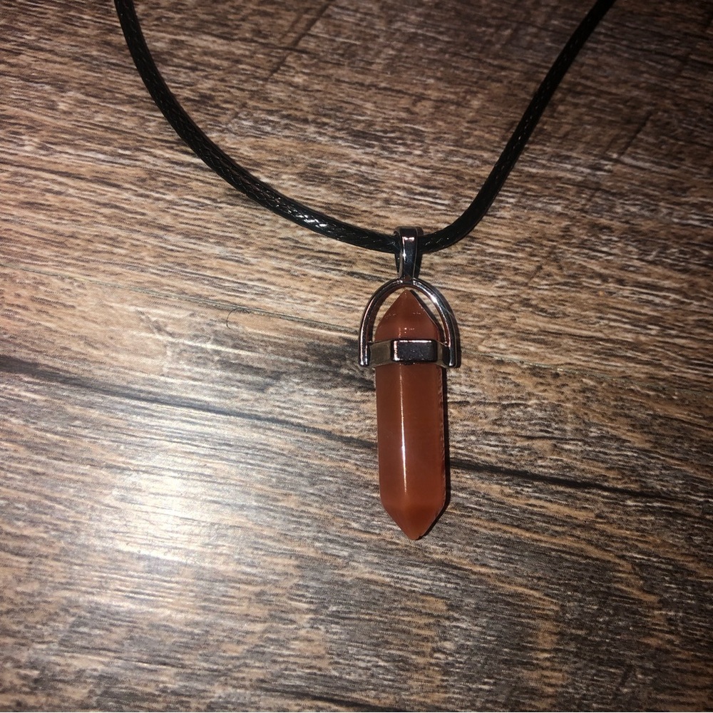 Red Agate Hexagonal crystal pendant